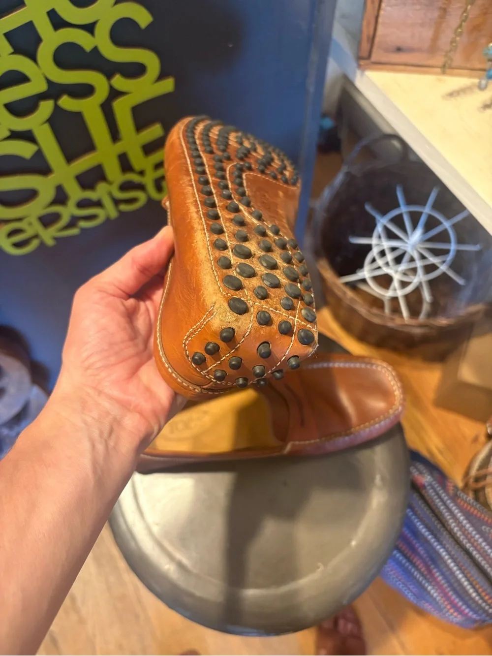 Tod's Brown Leather Penny Loafers with Contrast Stitching